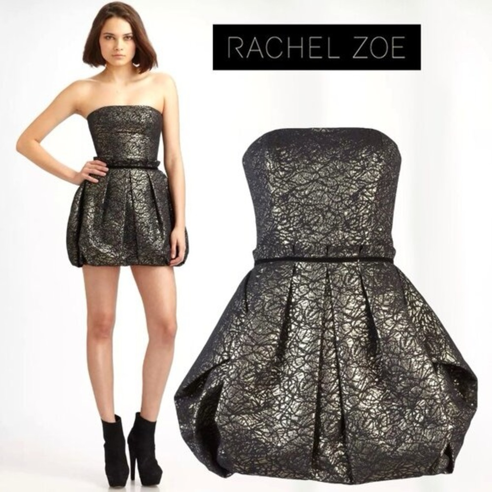 Rachel Zoe Metallic Strapless Mini Dress